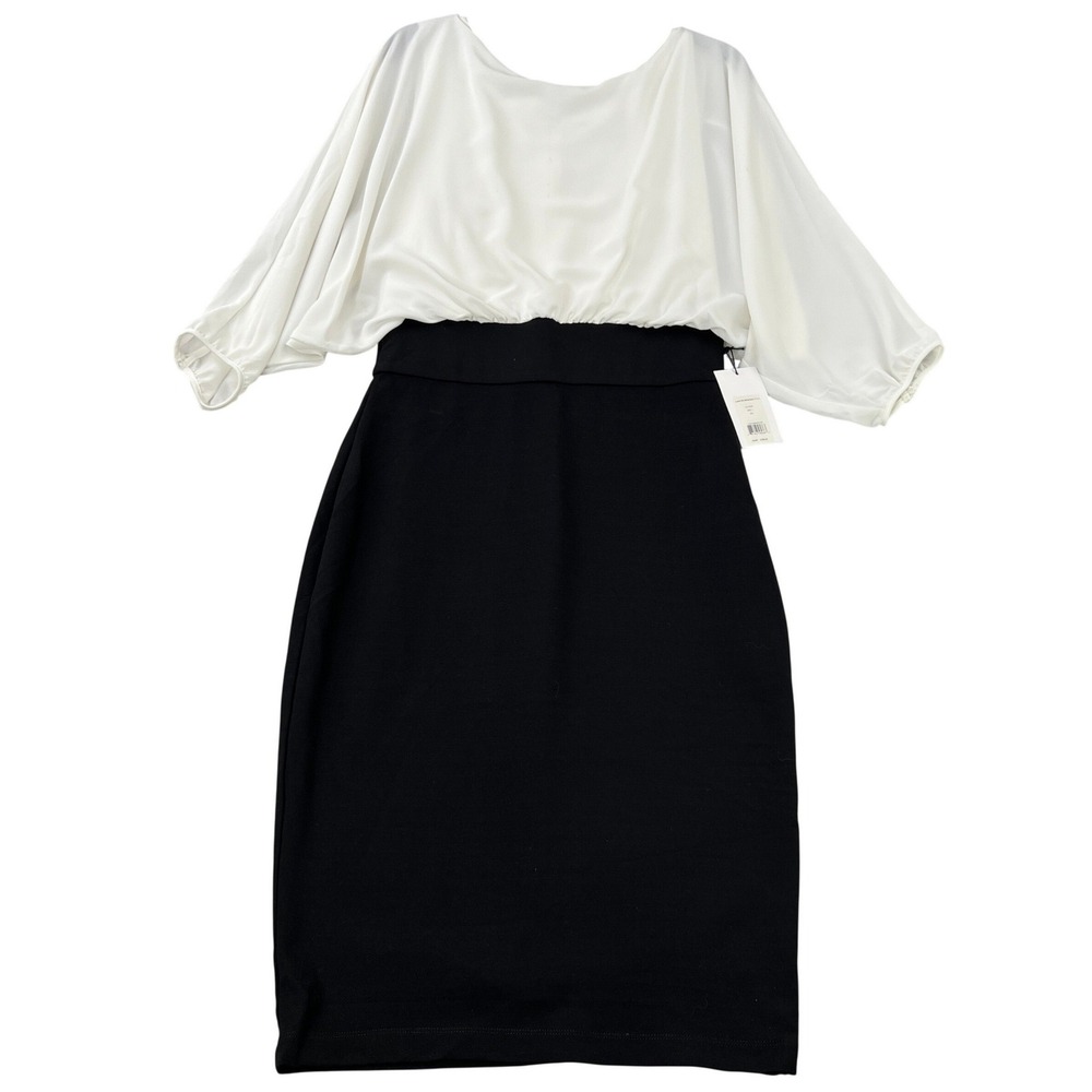 Bailey 44 Laws of Attraction Colorblock Dress L Black Cream Women Chic Career